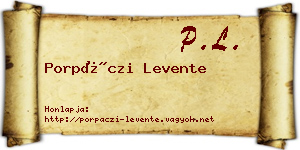 Porpáczi Levente névjegykártya