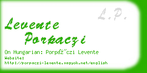 levente porpaczi business card
